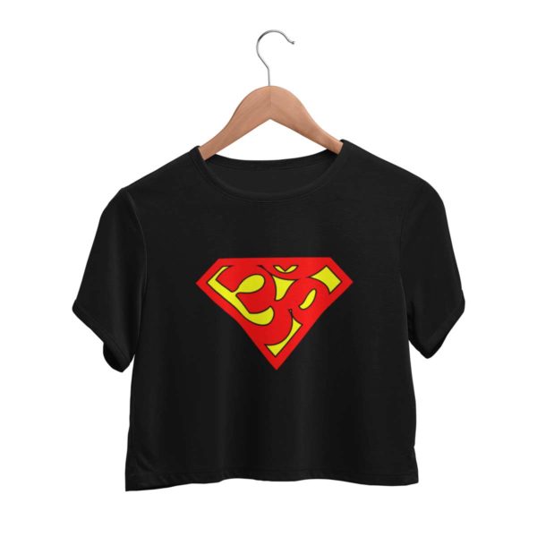 Super man super om aum crop top rs 399 shirt india best price free delivery cod capistan club melange black