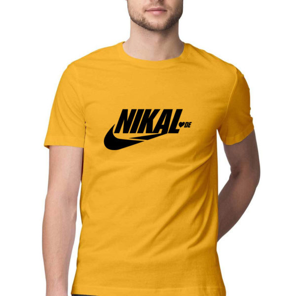 Nikal LoveDe funny Tshirt golden yellow Rupees 449 buy now capistan club india free shipping