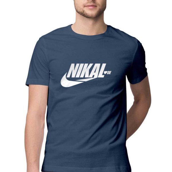 Nikal LoveDe funny Tshirt navy blue melange Rupees 449 buy now capistan club india free shipping