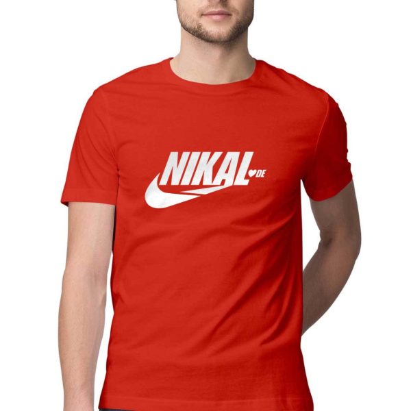 Nikal LoveDe funny Tshirt red melange Rupees 449 buy now capistan club india free shipping