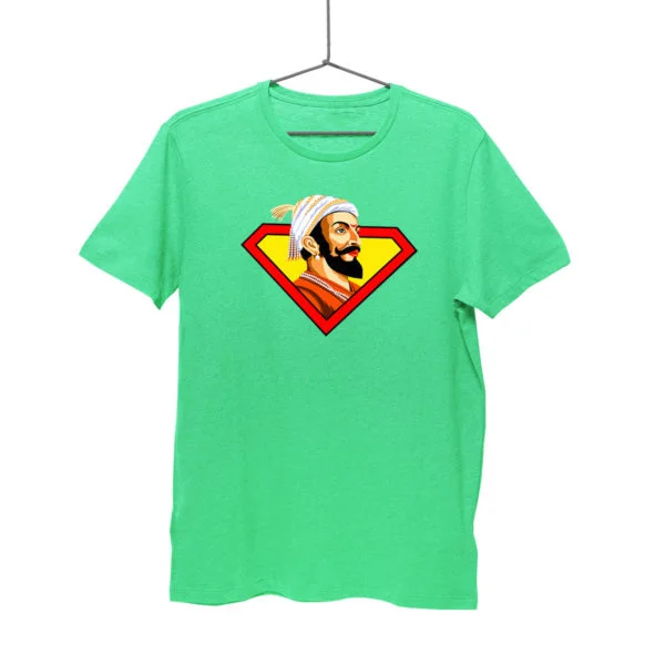 Shivaji Maharaj Super man flag green T shirt india best price free delivery cod capistan club for men Myntra Souled store bewkoof amazon