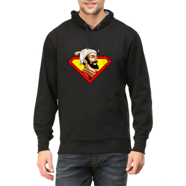 Shivaji Maharaj Super man hoodie sweat shirt india best price free delivery cod capistan club black hoodie for men