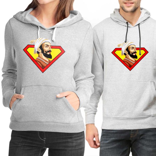 Shivaji Maharaj Super man hoodie sweat shirt india best price free delivery cod capistan club grey melange hoodie
