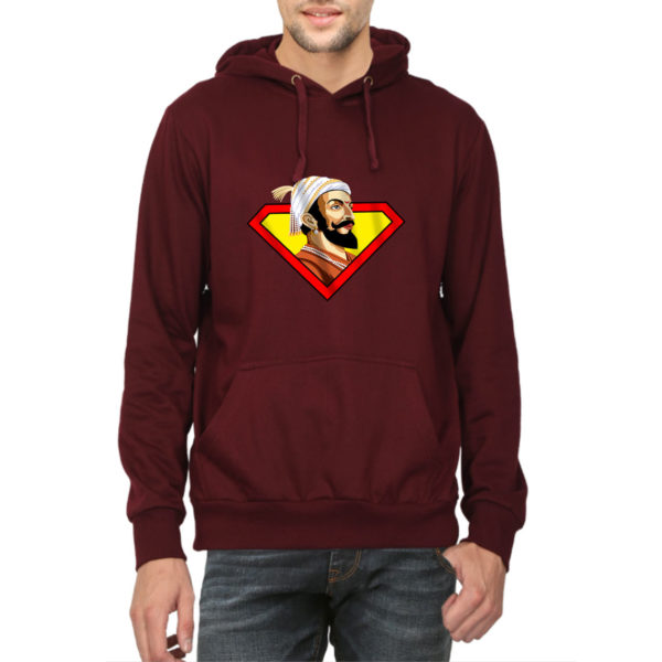 Shivaji Maharaj Super man hoodie sweat shirt india best price free delivery cod capistan club maroon melange hoodie for men
