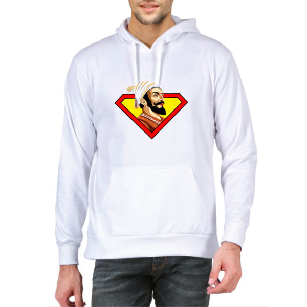Shivaji Maharaj Super man hoodie sweat shirt india best price free delivery cod capistan club white hoodie for men