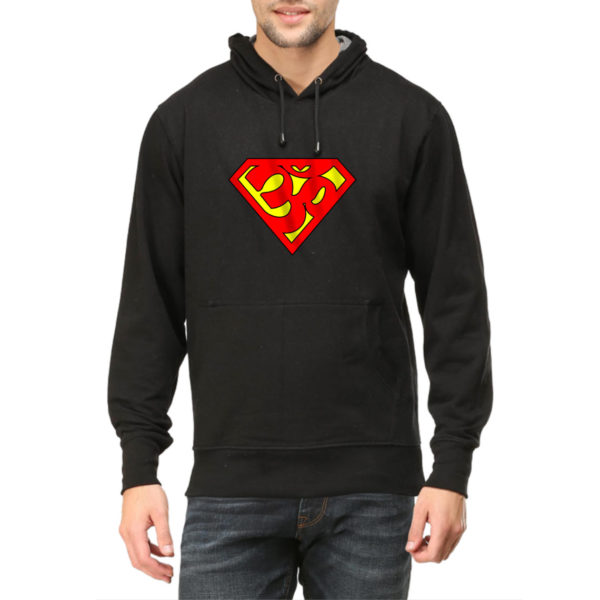 Super Aum Super man Unisex hoodies india quality price capistan club black sweat shirts for men