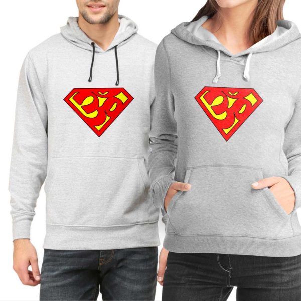 Super man super om aum hoodie sweat shirt india best price free delivery cod capistan club grey melange hoodie