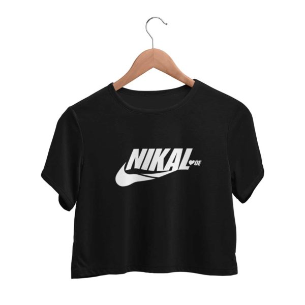 Nikal Lavde funny crop top black Rupees 449 buy now capistan club india free shipping