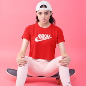 Nikal-Lavde-funny-crop-top-red-Rupees-449-buy-now-capistan-club-india-free-shipping-skate-board
