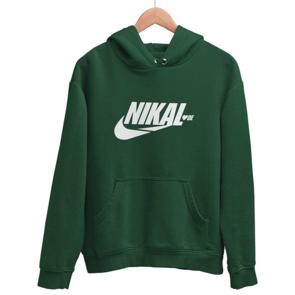 Nikal Lavde laude funny hoodie sweat shirt bottle green Rupees 449 buy now capistan club india free shipping