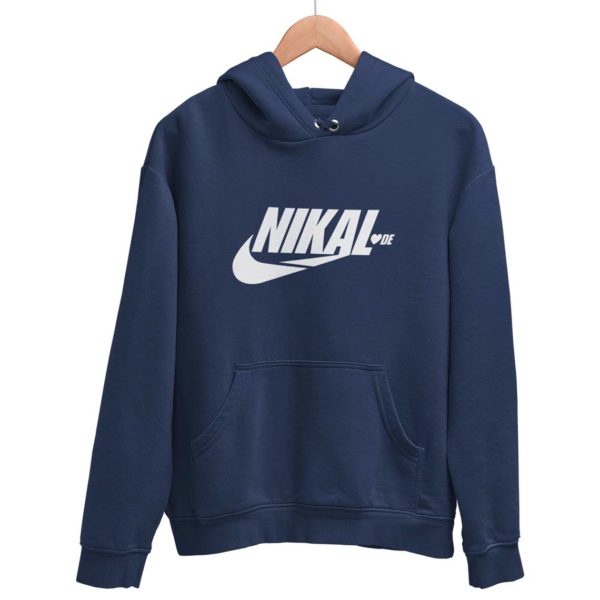 Nikal Lavde laude funny hoodie sweat shirt navy blue Rupees 449 buy now capistan club india free shipping