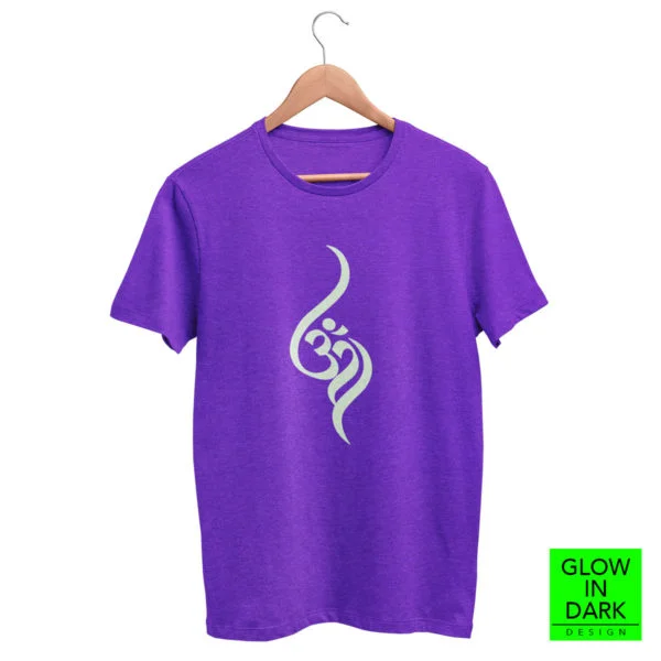 Aum OM Glow in dark radium T shirt bewakoof flipkart sould store best price free delivery cod capistan club purple Tshirt for men night