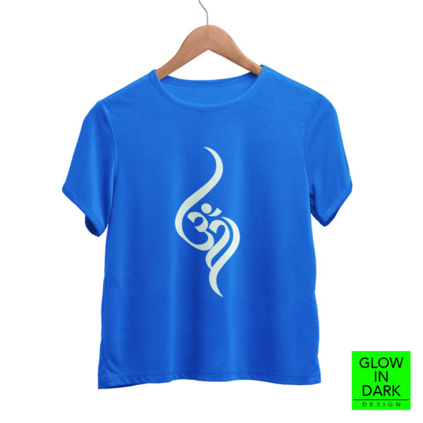 Aum OM Glow in dark radium T shirt bewakoof flipkart sould store best price free delivery cod capistan club royal blue Tshirt for women