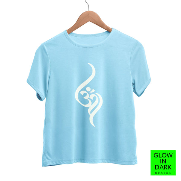 Aum OM Glow in dark radium T shirt bewakoof flipkart sould store best price free delivery cod capistan club sky blue Tshirt for women