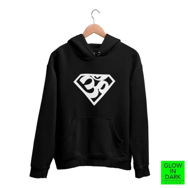 Super AUM Glow in black unisex hoodie best price cash on delivery free shipping men women capistan club