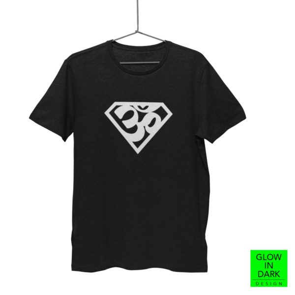 Super AUM Glow in dark black round neck T shirt best price cash on delivery free shipping men women capistan club