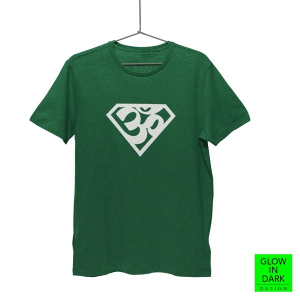 Super AUM Glow in dark bottle green round neck T shirt best price cash on delivery free shipping men women capistan club