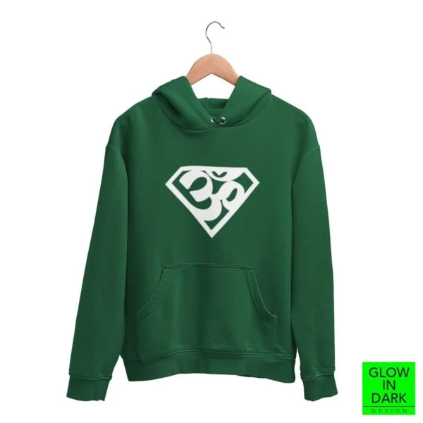 Super AUM Glow in dark bottle green unisex hoodie best price cash on delivery free shipping men women capistan club