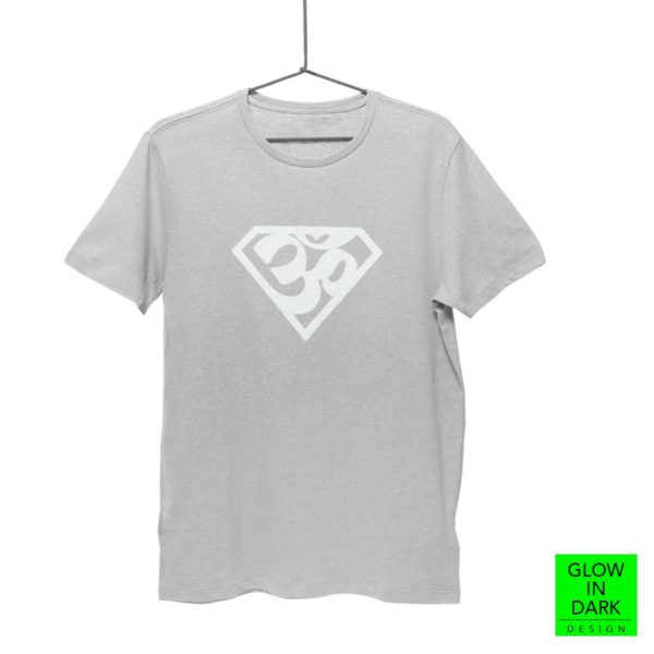 Super AUM Glow in dark grey melange round neck T shirt best price cash on delivery free shipping men women capistan club