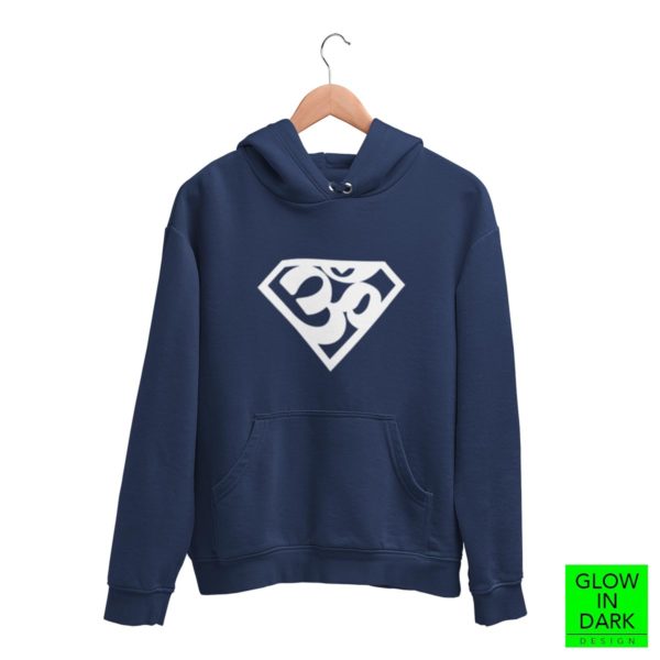 Super AUM Glow in dark navy blue unisex hoodie best price cash on delivery free shipping men women capistan club