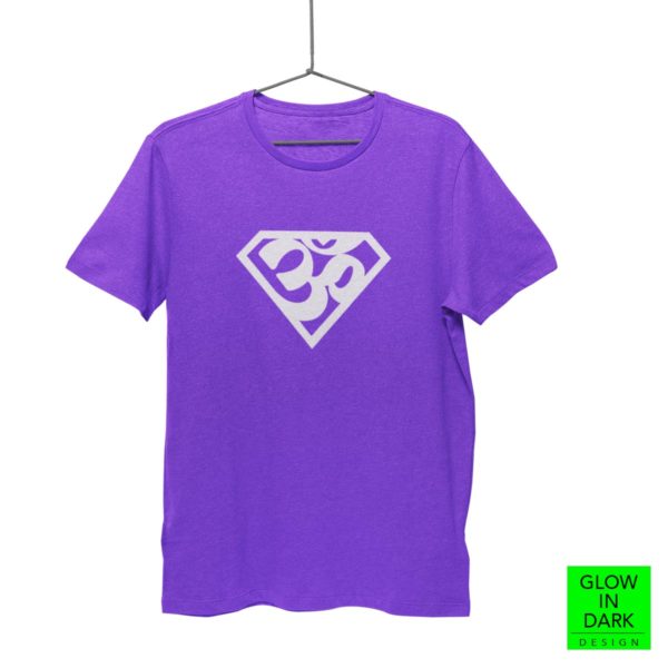 Super AUM Glow in dark purple round neck T shirt best price cash on delivery free shipping men women capistan club