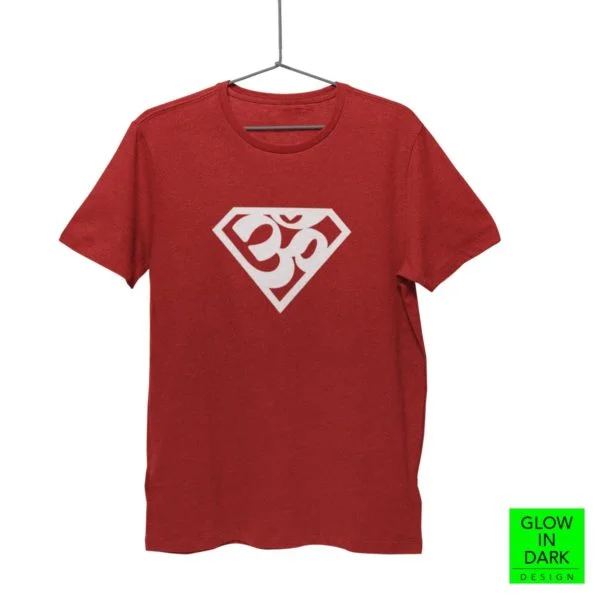 Super AUM Glow in maroon round neck T shirt best price cash on delivery free shipping men women capistan club