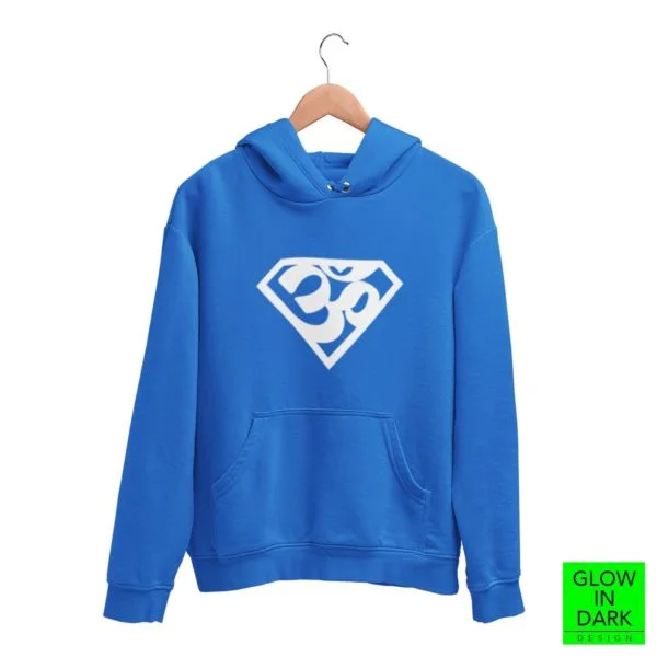 Super AUM Glow in royal navy blue unisex hoodie best price cash on delivery free shipping men women capistan club