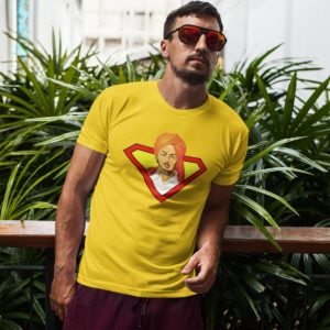 Bhagat Singh Tshirt | Golden Yellow. Round neck for men. Cash on delivery. Free-shipping. Best price only on Capistan Club