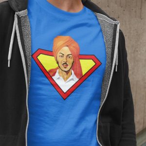 Bhagat Singh Tshirt | Royal Blue. Round neck for men. Cash on delivery. Free-shipping. Best price only on Capistan Club