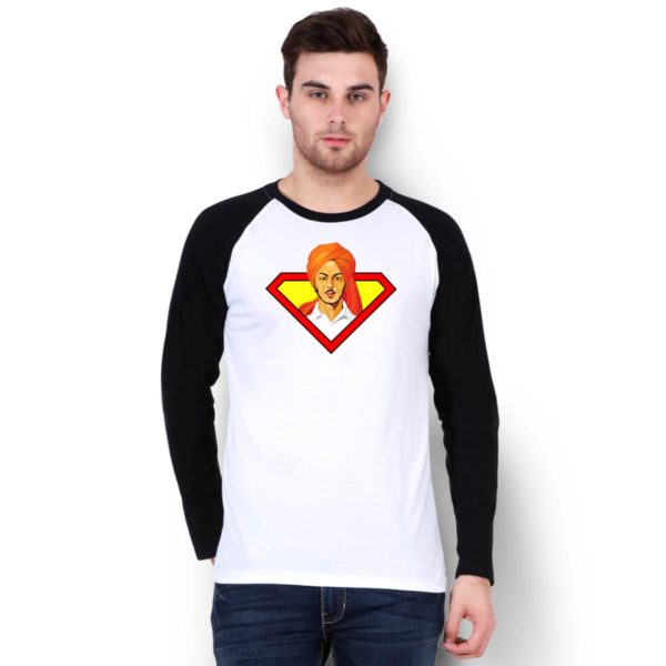 Bhagat Singh Raglan white round neck for men best price cash on delivery free shipping capistan club souled store jabong amazon myntra