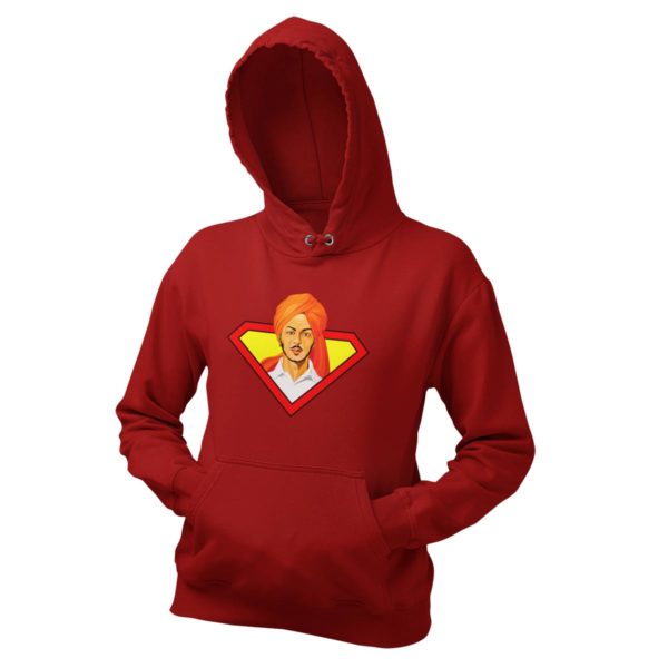 Bhagat Singh Unisex hoodie maroon for men women best price cash on delivery free shipping capistan club souled store jabong amazon myntra