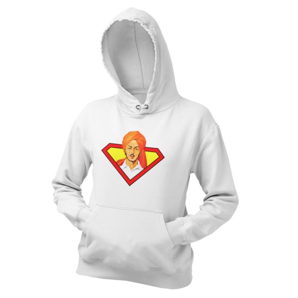 Bhagat Singh Unisex hoodie white for men women best price cash on delivery free shipping capistan club souled store jabong amazon myntra