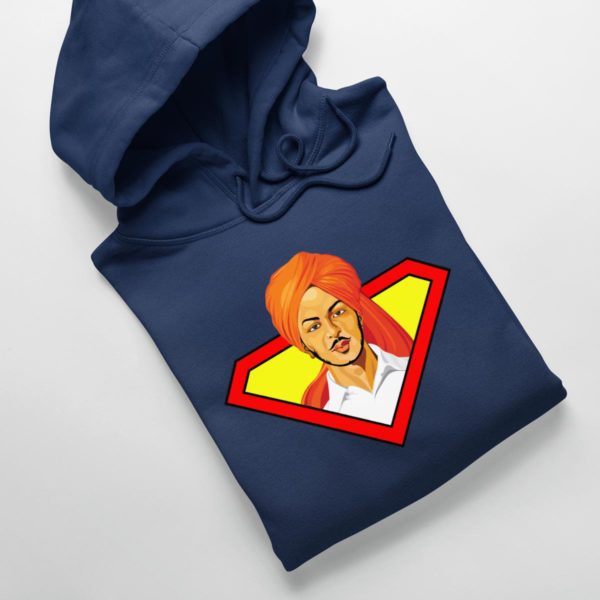 Bhagat Singh hoodie navy blue round neck for men best price cash on delivery free shipping capistan club souled store jabong amazon myntra flat lay shoot
