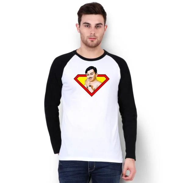 Chandrashekhar Azad Raglan white round neck for men best price cash on delivery free shipping capistan club souled store jabong amazon myntra