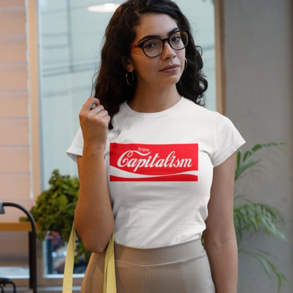 enjoy capitalism coke coca cola white round neck t shirt woman anti communist india buy free shipping capistan club woman