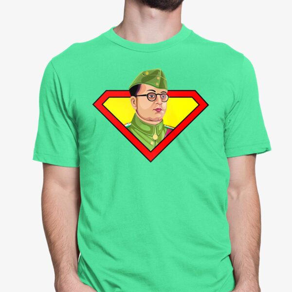 Subhas Chandra Bose Tshirt | Flag Green. Round neck for men. Cash on delivery. Free-shipping. Best price only on Capistan Club.