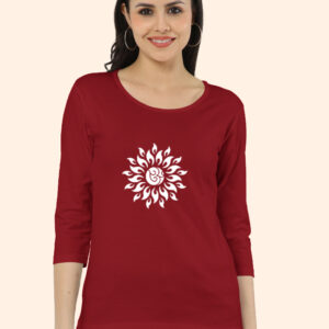 Om Flames Mandala Glow-in-the-Dark long sleeve T-Shirt for women